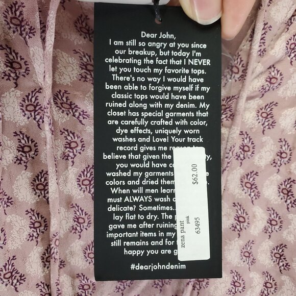 Dear John Top Womens Small Pink Lightweight Long Sleeve Printed Blouse *NWT* - Picture 6 of 12